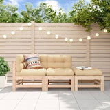 3 Piece Garden Lounge Set Solid Wood Pine 825646