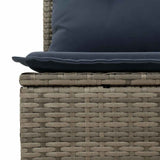 5 Piece Garden Sofa Set with Cushions Grey Poly Rattan 3326792