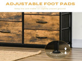 Bedroom Chest of Drawers, Industrial 5 Fabric Drawer Dresser with Open Shelf for Living Room, Rustic T3398P342302