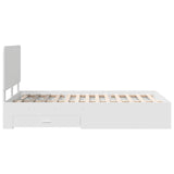 Bed Frame with Headboard White 135 x 190 cm Engineered Wood 3412792