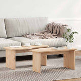 Coffee Table 2 pcs Natural Solid pine wood 873523