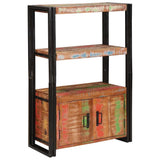 Bookshelf with Doors Brown Solid Reclaimed Wood and Metal 4104771