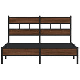 ZNTS Bed Frame without Mattress Brown Oak 137x190 cm Engineered Wood 4017307
