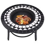 Mosaic Fire Pit Black and White 68cm Ceramic 46721