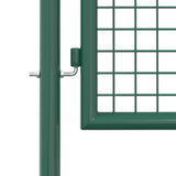 Fence Gate Steel 100x125 cm Green 145733