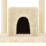 Cat Tree with Sisal Scratching Posts Cream 154 cm 172055