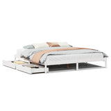 Bed Frame without Mattress White 180x200 cm Super King Solid Wood Pine 3301443
