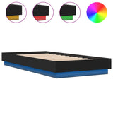 Bed Frame without Mattress with LED Lights Black 100x200 cm 839505