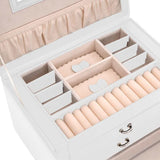 Jewellery Box 3-Layer with Mirror Lockable White 26x18x17.5 cm 4103558