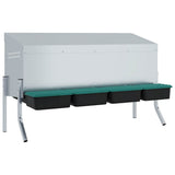 Chicken Nesting Box 4 Compartments with Legs Galvanised Steel 4104905