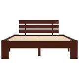 Bed Frame without Mattress Dark Brown Solid Pine Wood 140x200 cm 283175