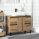 Bathroom Sink Cabinet Artisan Oak 80x33x60 cm Engineered Wood 857239