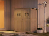 Wooden Garden Shed with Two Windows, Tool Storage Cabinet, Outdoor Double Door Organizer 127.5L x T3398P313622