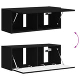 TV Cabinet Set 3 pcs Black Engineered Wood 3408980