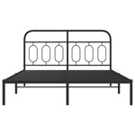 Metal Bed Frame without Mattress with Headboard Black 135x190cm 377116