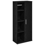 Bathroom Cabinet with Roll Holder Black 39x22x90 cm 858525