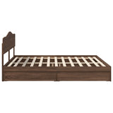 Storage Bed with Drawer Brown Oak 200 x 200 cm Engineered Wood 3413067