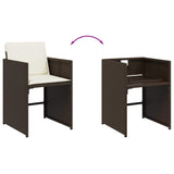 11 Piece Garden Dining Set with Cushions Brown Poly Rattan 3211149