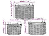 Planter Basket with Storage 3 pcs Kubu Grey Kubu Rattan 42020955