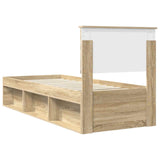 Bed Frame with Headboard Sonoma Oak 75 x 190 cm Solid Pine Wood 3410665