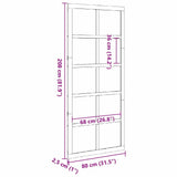 Barn Door Brown 80 x 2.5 x 208 cm Solid Pine Wood 870421