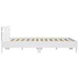 Bed Frame with LED without Mattress White 200x200 cm 3207518