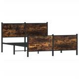 Metal Bed Frame without Mattress Smoked Oak 137x190 cm 4007684