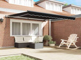 Retractable Awning Black 350 x 250 cm Polyester and Aluminium 3330325