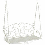 Swing Bench Steel 110 x 52.5 x 47 cm Antique White 42038698