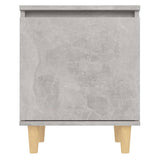 Bed Cabinets with Solid Wood Legs 2pcs Concrete Grey 40x30x50cm 805824