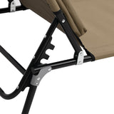 Folding Sun Lounger Taupe Oxford Fabric&Powder-coated Steel 360179