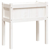 Garden Planter with Legs White 70x31x70 cm Solid Wood Pine 837556