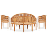 Garden Lounge Set Natural Teak Solid Teak Wood Medium Durable 3059965
