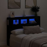 LED Headboard Black Oak 140 x 18.5 x 103.5 cm Engineered Wood 862212