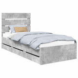 Bed Frame with Drawer Concrete Grey 100 x 200 cm Engineer Wood 3411855