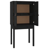 Highboard Black 60x40x120 cm Solid Wood Pine 821748