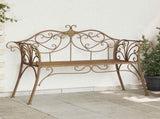 Garden Bench 2-Seater 130 x 47 x 90 cm Steel Antique Brown 42029543