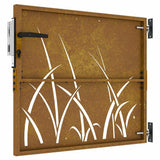 Garden Gate 85x75 cm Corten Steel Grass Design 153220
