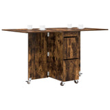 Dinning Table 2 pcs 140 x 80 x 77 cm Engineered Wood Smoked Oak 3424936