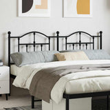 Headboard Black Powder-Coated Steel Double Durable Headboard 353474