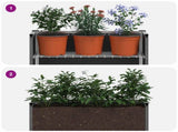 Garden Raised Bed Grey 100 x 30 x 22 cm WPC and Aluminium 42039087