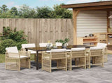 Garden Dining Set 9 pcs Beige Poly Rattan 3380788