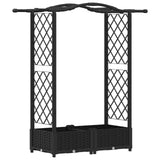 Raised Bed with Trellis and Roof Black 124 x 40 x 125 cm PP 42032527