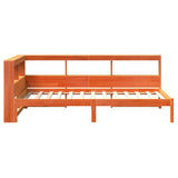 Bookcase Bed without Mattress Wax Brown 100x200 cm Solid Wood Pine 3324325
