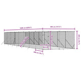 Outdoor Dog Kennel Silver 4x16x2 m Galvanised Steel 3190458