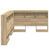 Storage Headboard with Shelf Sonoma Oak 207.5 x 137.5 x 76.5 cm 3335535