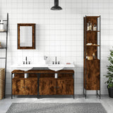 4 Piece Bathroom Furniture Set Smoked Oak Engineered Wood 3214807