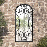 Garden Mirror Black 100x45 cm Iron for Outdoor Use 318374