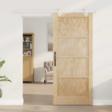 Sliding Door Natural and White 86 x 198.5 cm Solid Pine Wood 3445528