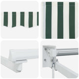 Manual Retractable Awning with LEDs Green and White 3 x 2 m 3419207